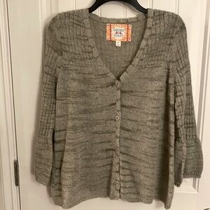 Chelsea & Violet bell sleeve Gray& Tinsel Wool Alpaca Blend Babydoll Cardigan  M